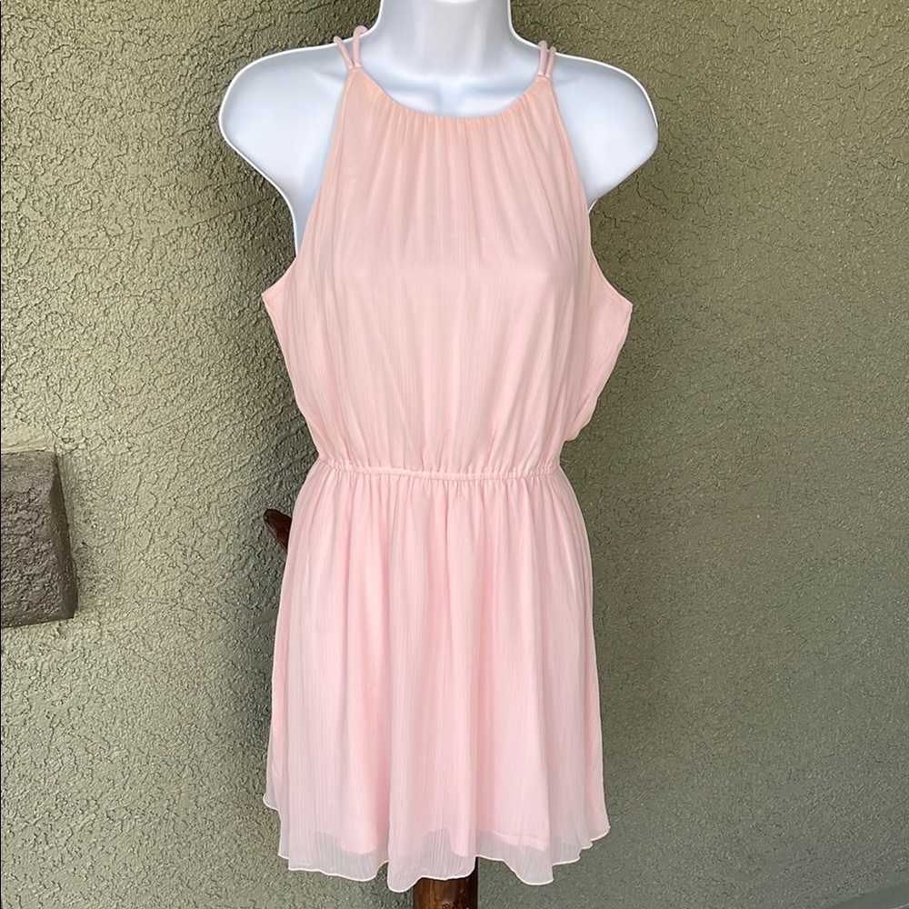 No.184 Abercrombie & Fitch Pink Smocked Halter Mini Dress size medium